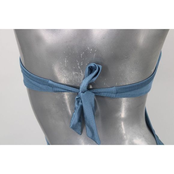 HEAT SHINY BLUE ONE PIECE M STRAPPY SWIMSUIT WOMENS OPEN BACK - Picture 8 of 11